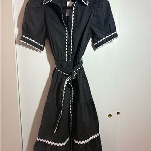 Stellah Black Dress with White Accents